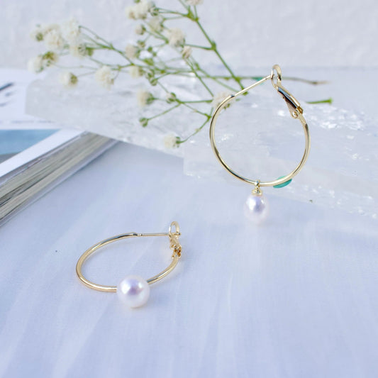 Sienna|Klassische Creolen mit Perle - JK Jewelry & Accessories