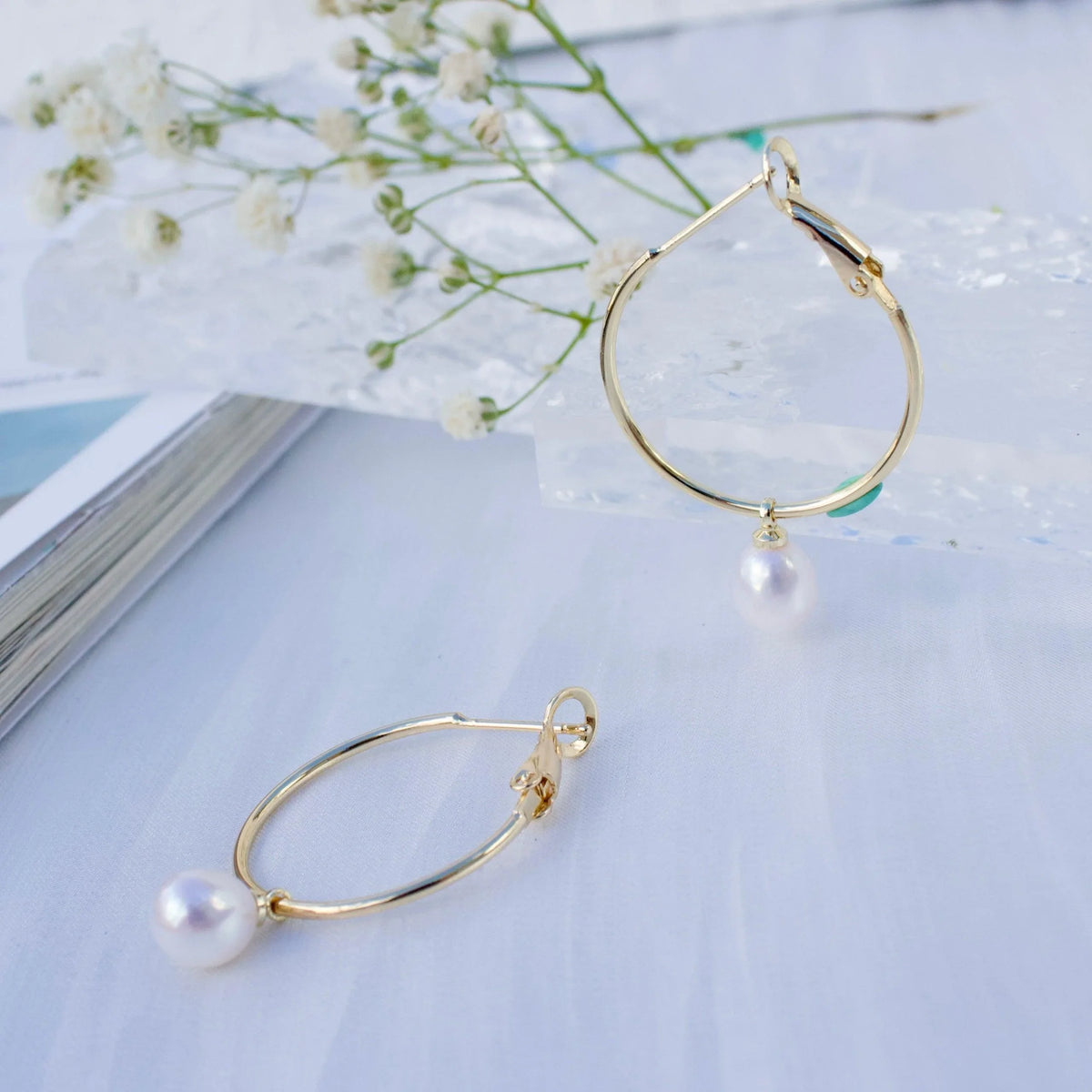Sienna|Klassische Creolen mit Perle - JK Jewelry & Accessories