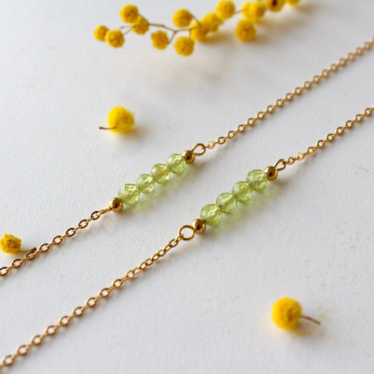 Sommer-Peridot Arm-/Fusskette Set - JK Jewelry & Accessories