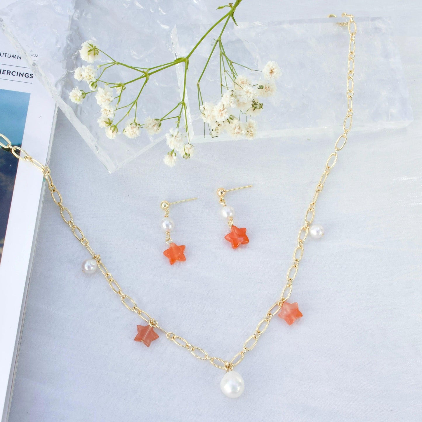 Stern Achat & Perle Set - JK Jewelry & Accessories