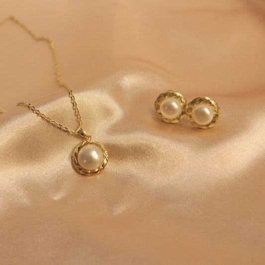 Twist goldenes Perlenset - JK Jewelry & Accessories