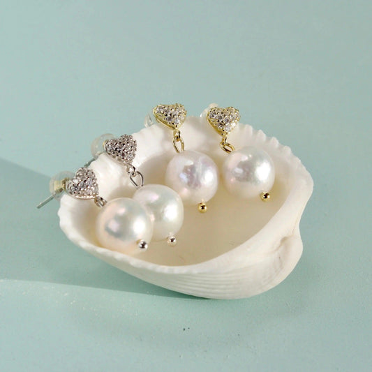 Zirkonia Herz mit Perle - JK Jewelry & Accessories