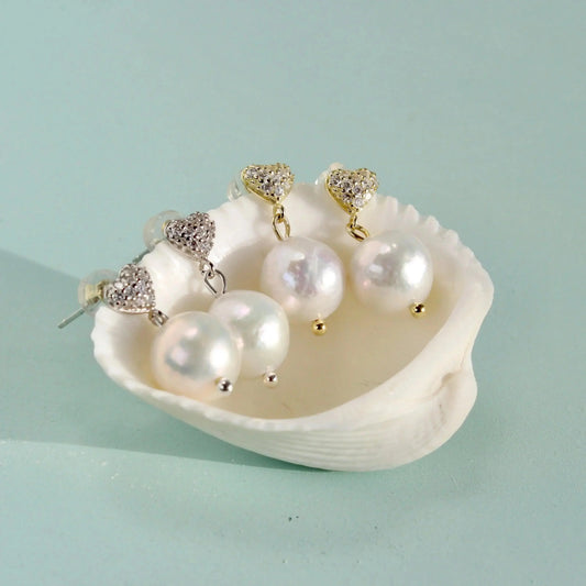 Zirkonia Herz mit Perle - JK Jewelry & Accessories