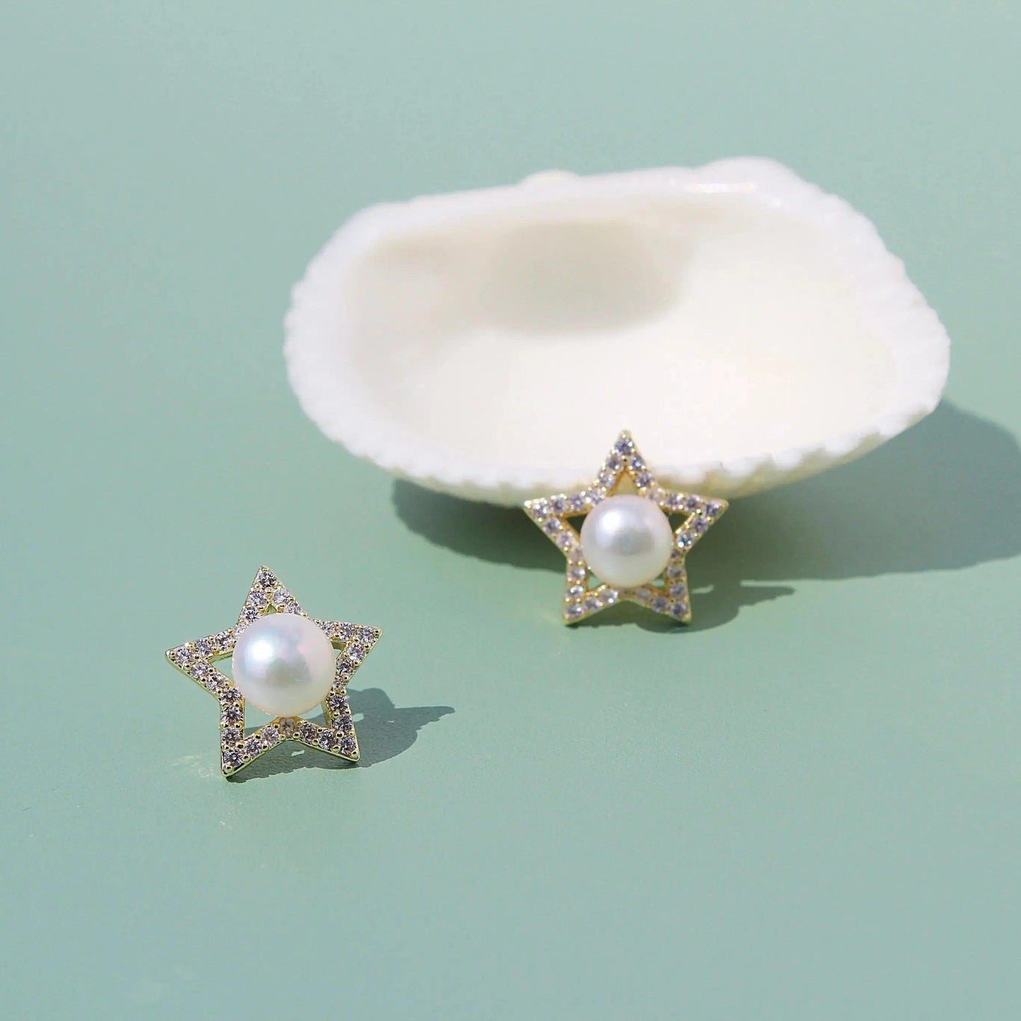 Zirkonia Stern mit Perle - JK Jewelry & Accessories