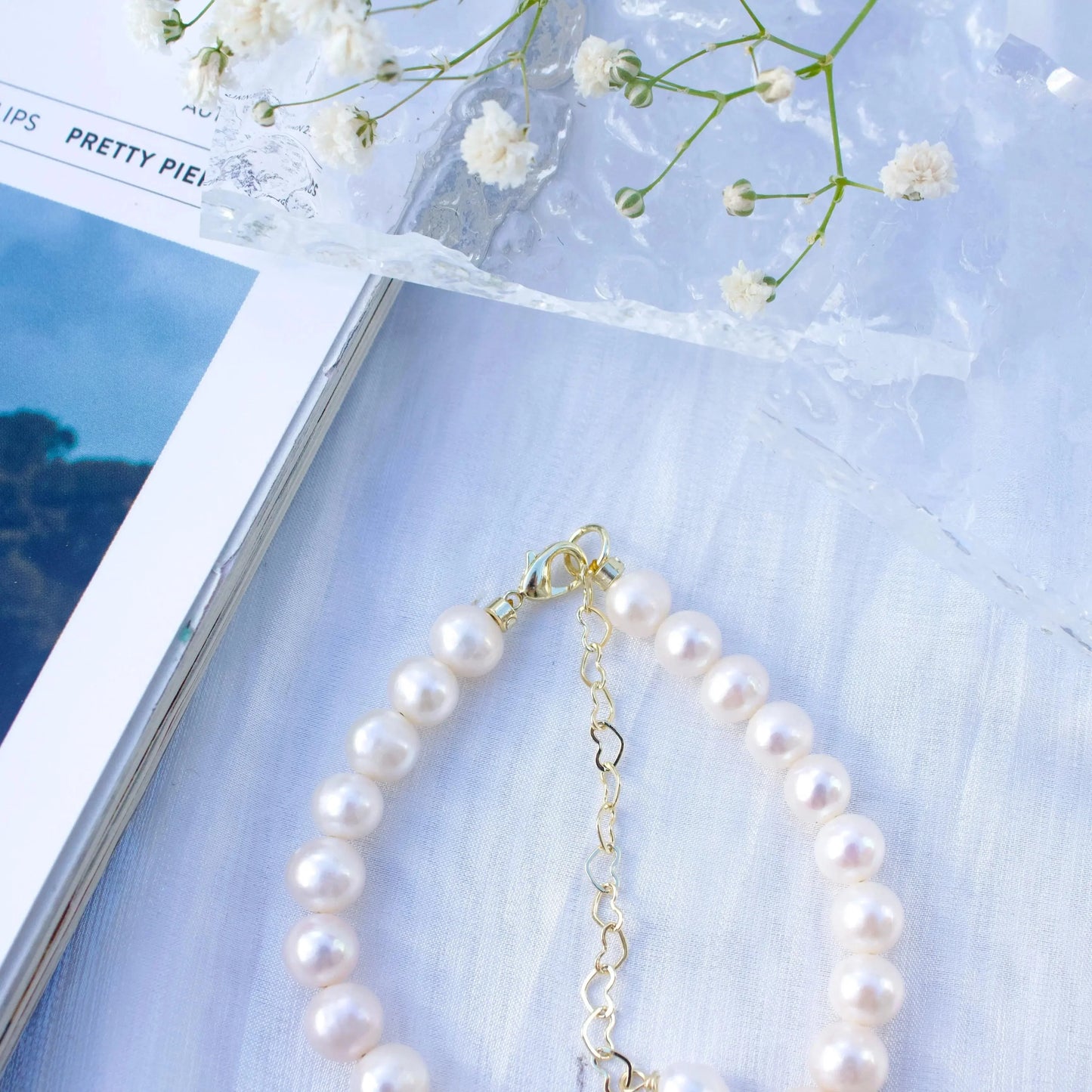 Zoey|7.5mm Klassische Perlen-Armkette - JK Jewelry & Accessories