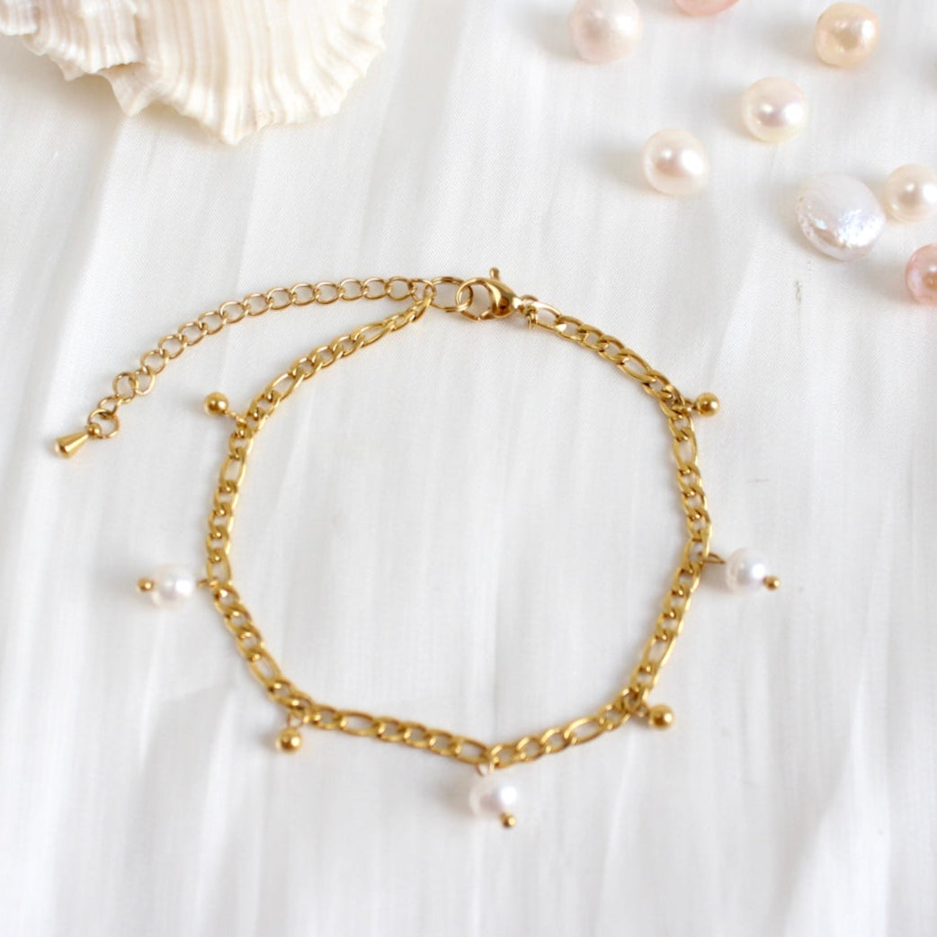 Sasha｜Goldkugeln & Perlen Armkette