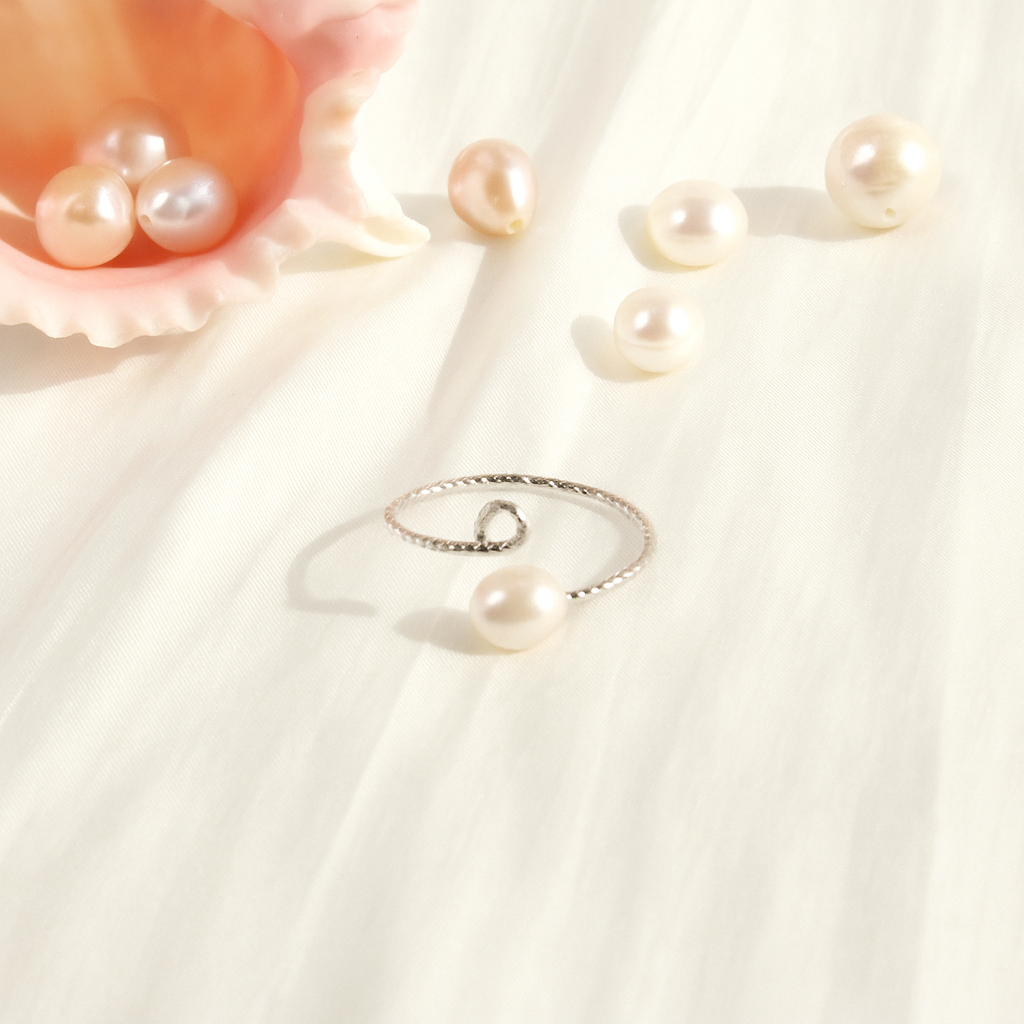 Ailany | Weisser Einzelperle-Ring