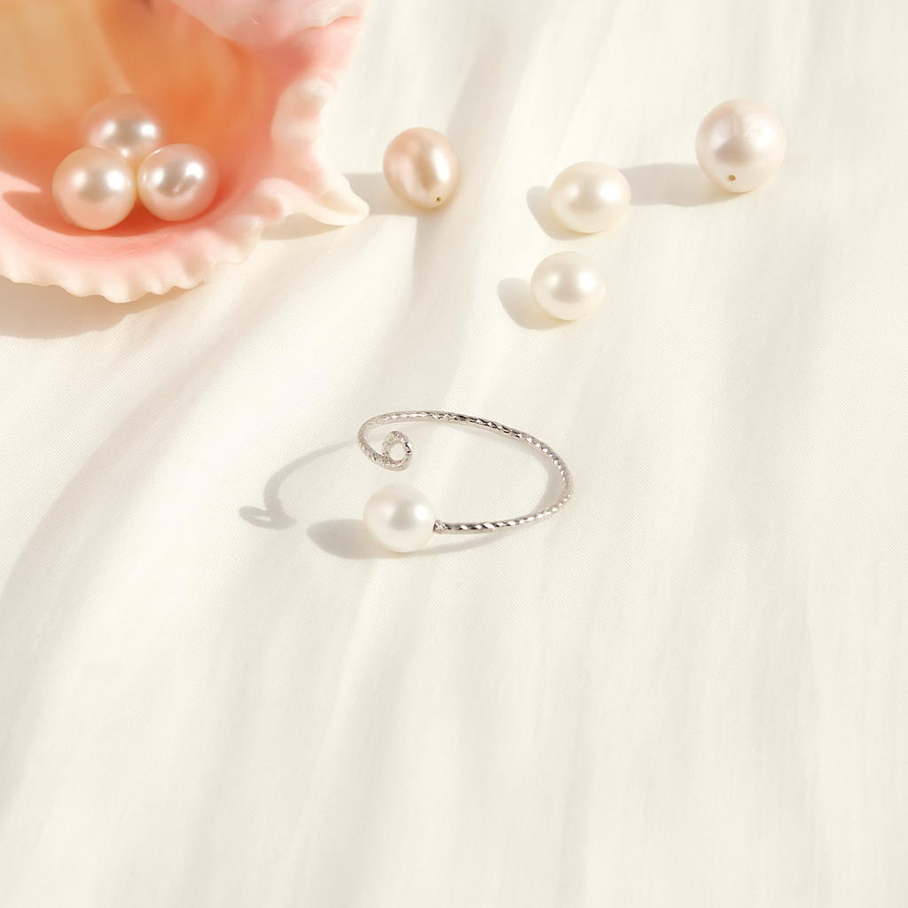 Ailany | Weisser Einzelperle-Ring
