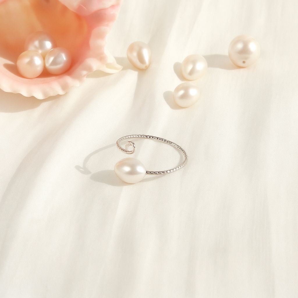Ailany | Weisser Einzelperle-Ring