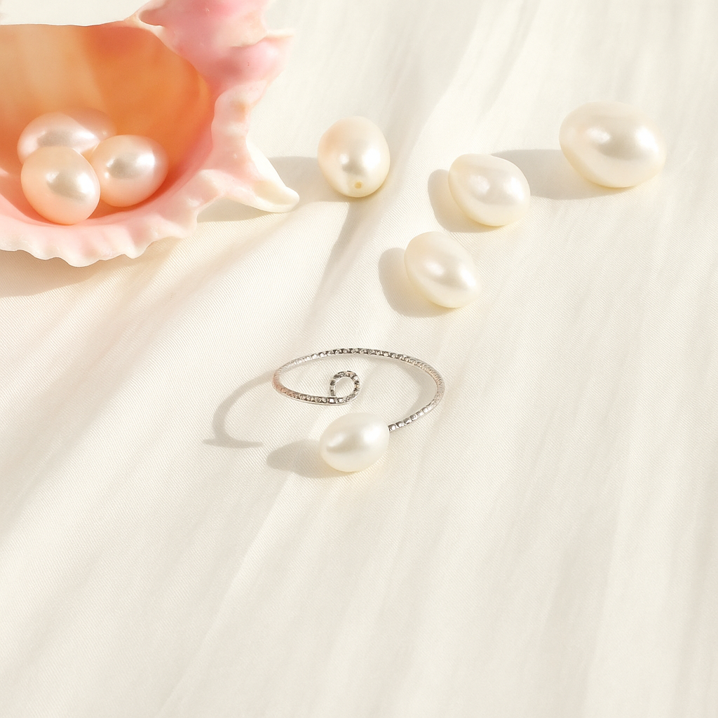 Ailany | Weisser Einzelperle-Ring