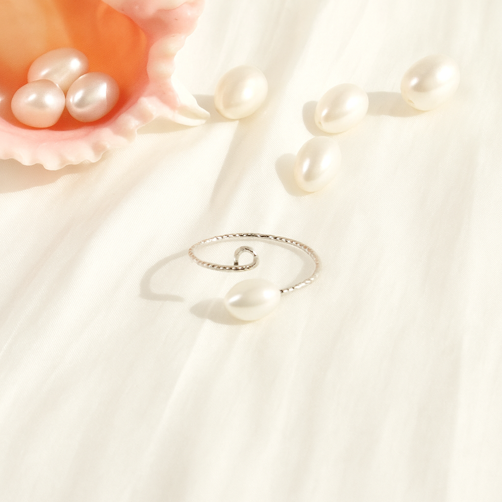 Ailany | Weisser Einzelperle-Ring