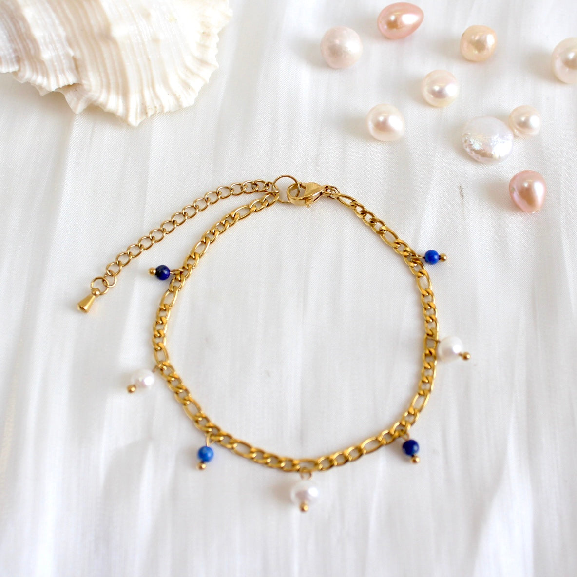 Sasha｜Lapis Lazuli & Perlen Armkette