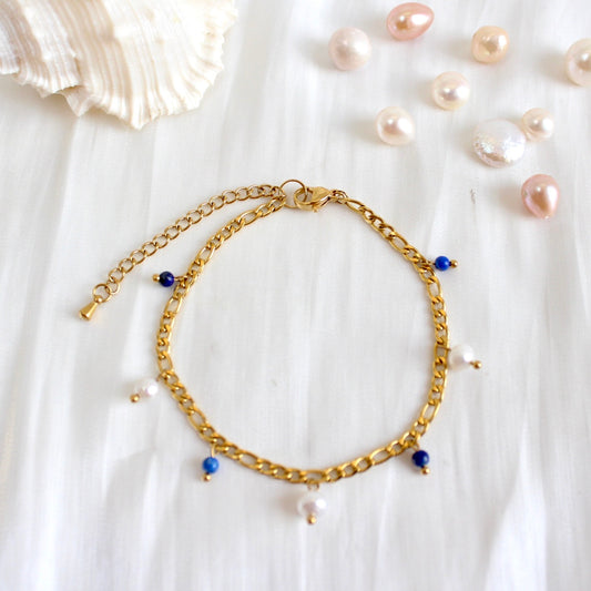 Sasha｜Lapis Lazuli & Perlen Armkette