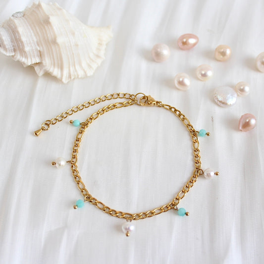 Sasha｜Amazonit & Perlen Armkette
