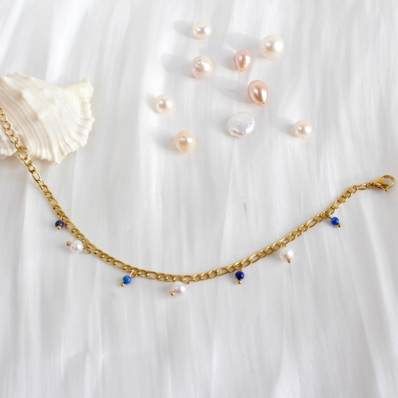 Sasha｜Lapis Lazuli & Perlen Armkette