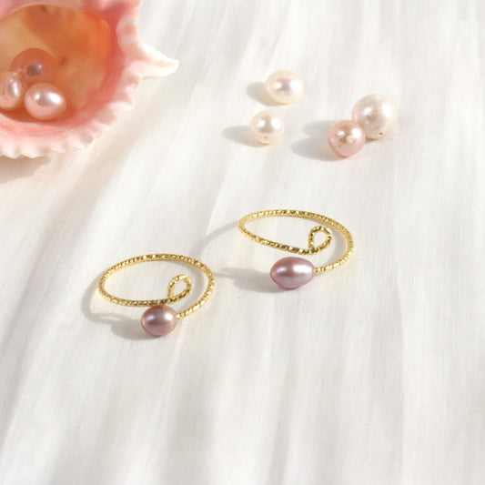 Ailany | Lila/Rosa Einzelperle-Ring