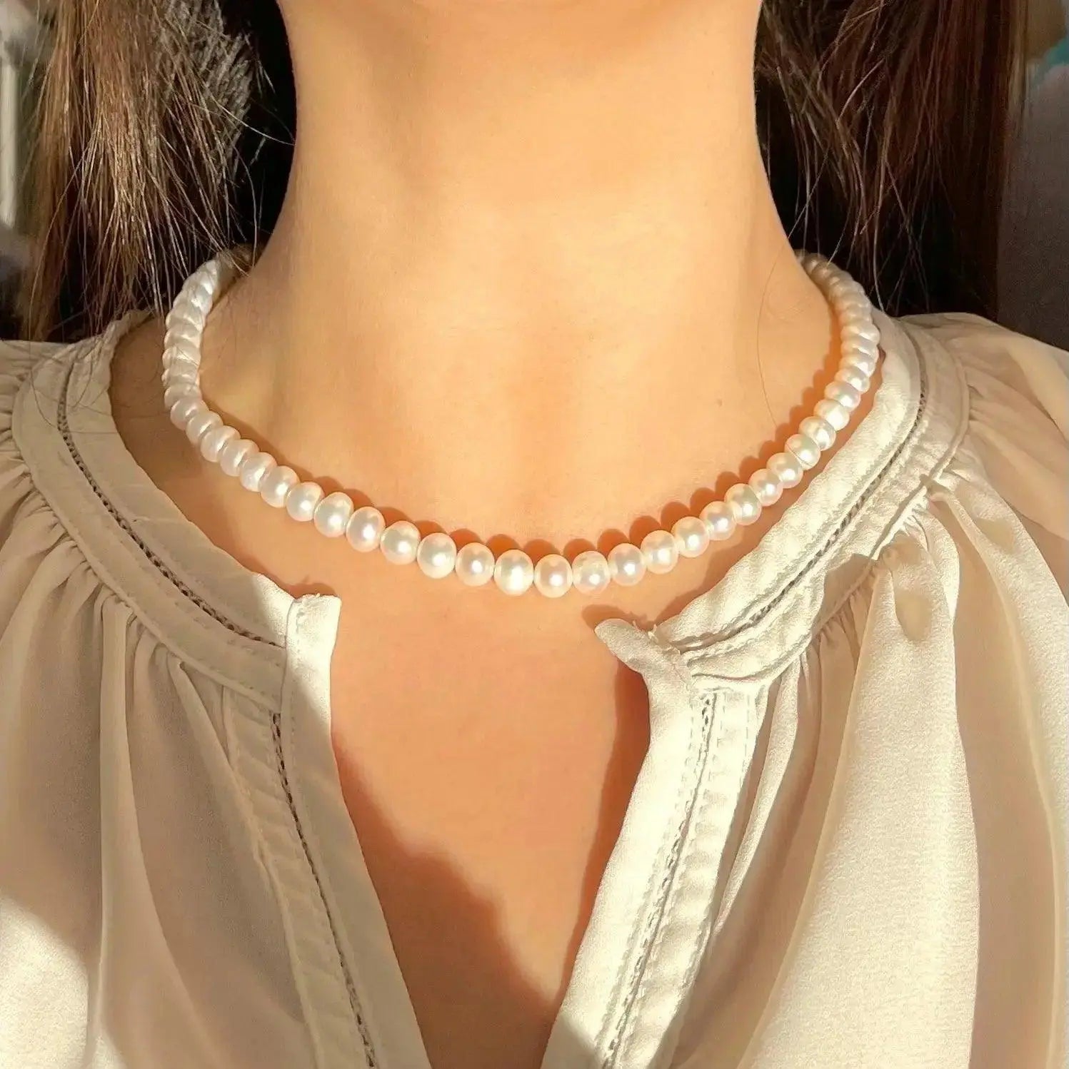 7mm klassische Perlenkette Schmuck Online ¦ JK Jewelry & Accessories