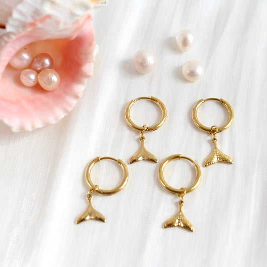 Olivia｜Klassische Creolen mit Fischflosse