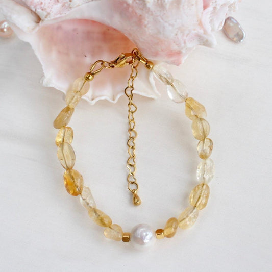 Lorelai｜Citrin & Perlen Armkette