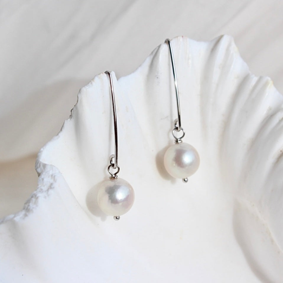 Jenna | Grosse Ohrhaken mit runden Perlen - JK Jewelry & Accessories