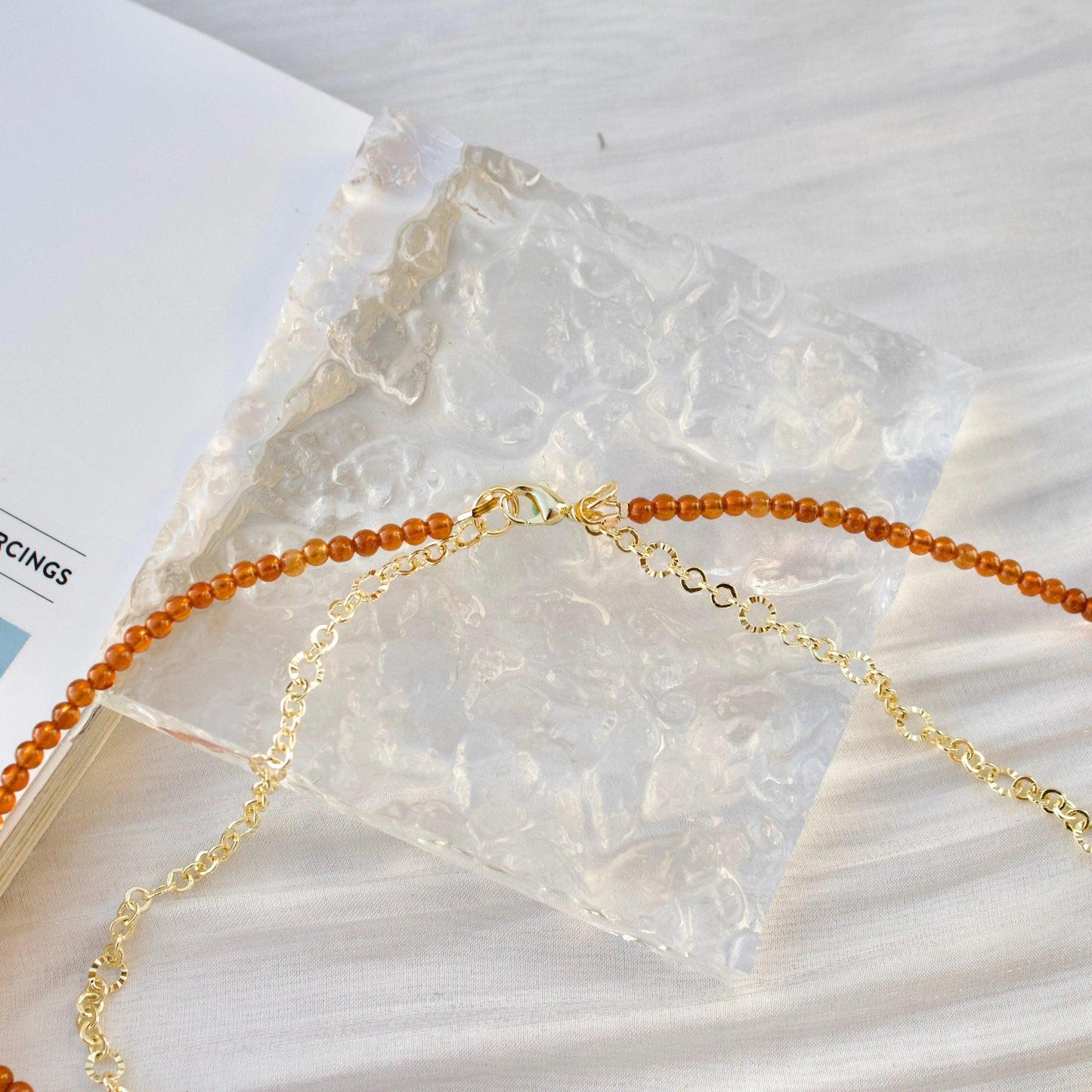 Doppelkette mit orangenem Granat Schmuck Online ¦ JK Jewelry & Accessories