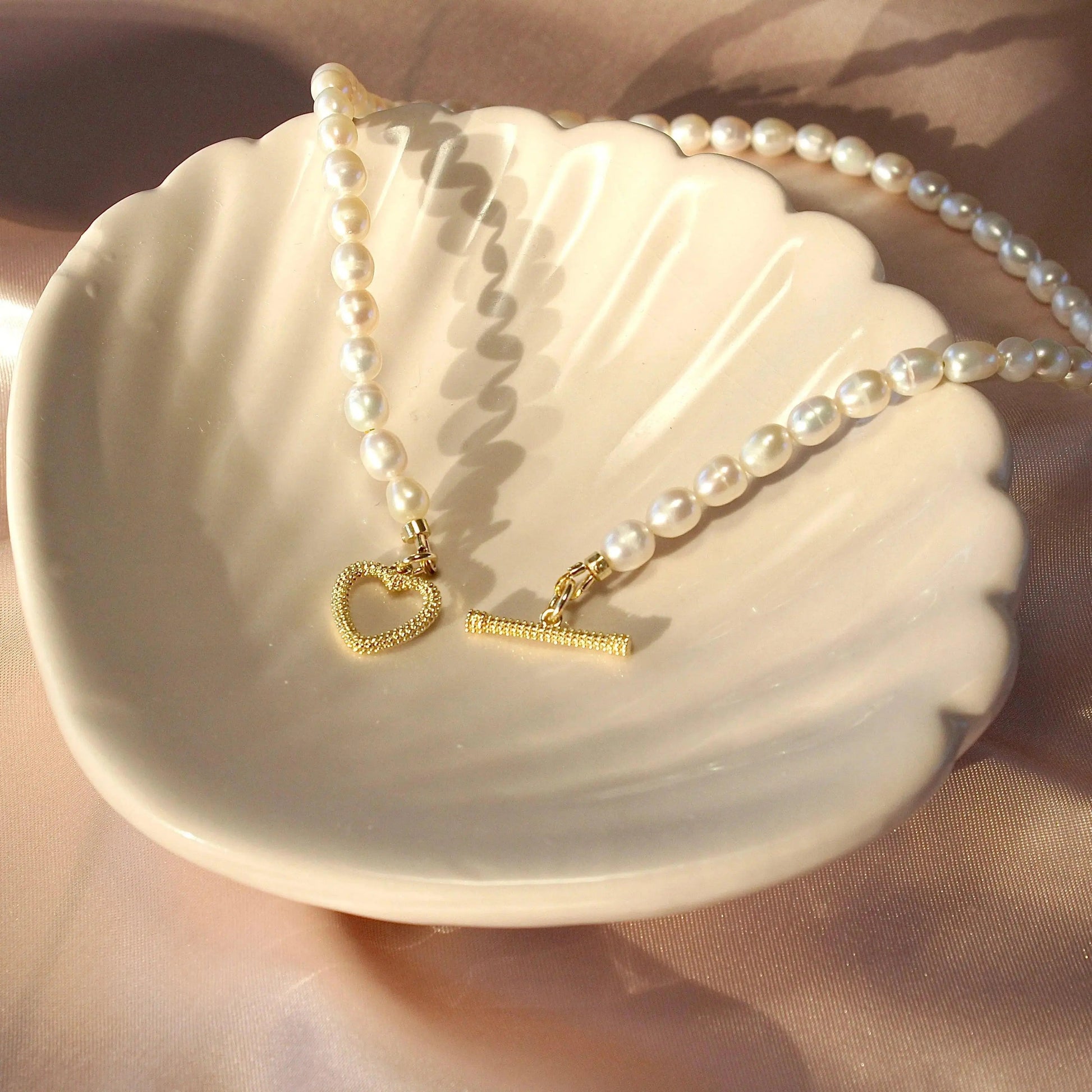 Perlenkette mit Herz Schmuck Online ¦ JK Jewelry & Accessories