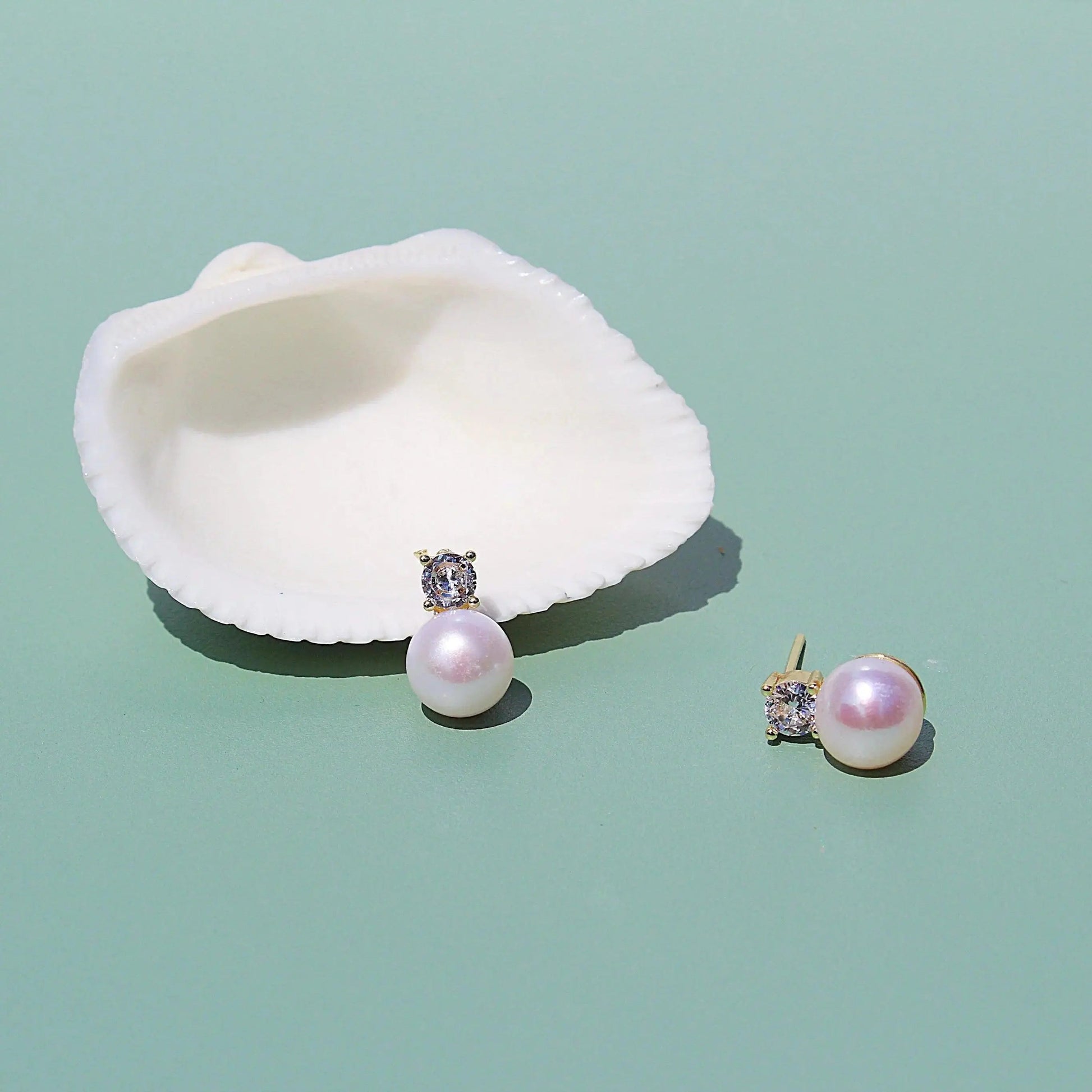 Quadratischer Zirkonia mit Perle JK Jewelry & Accessories