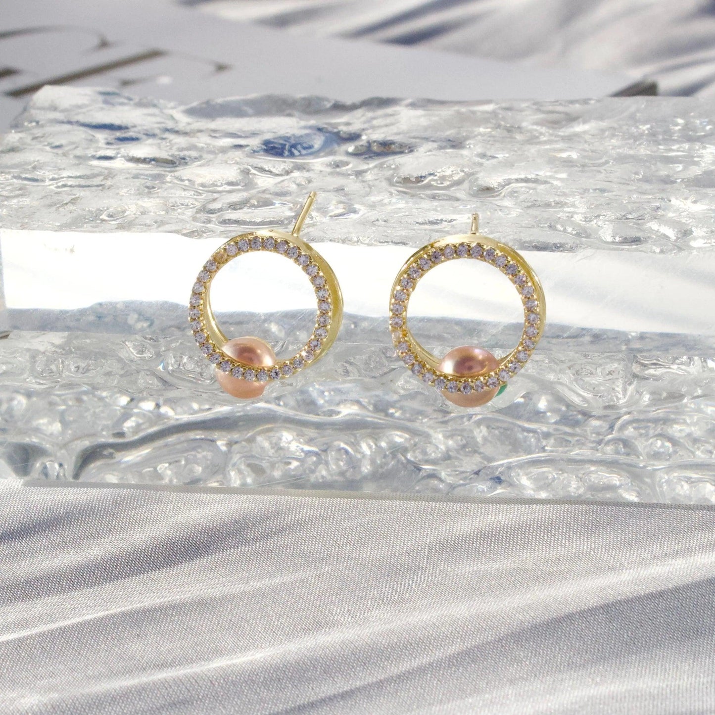 Rosa & weisse｜Zirkonia goldene Ring mit Perlen Schmuck Online ¦ JK Jewelry & Accessories