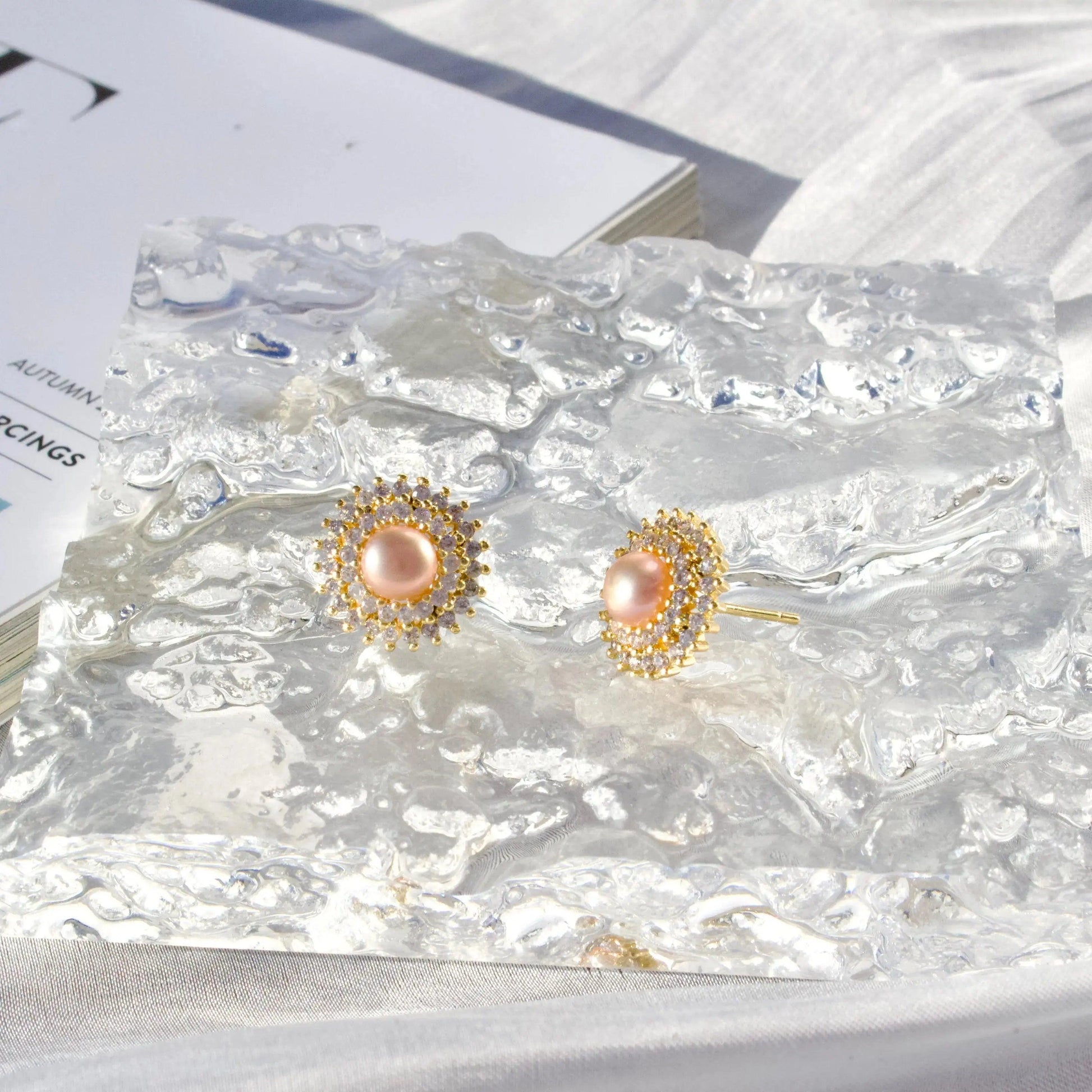 Rosa & Weiss｜Zirkonia Kranz mit Perlen Schmuck Online ¦ JK Jewelry & Accessories