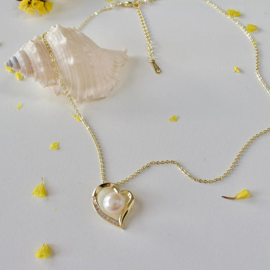 (f) Sabrina | Elegantes Herz mit Perle JK Jewelry & Accessories