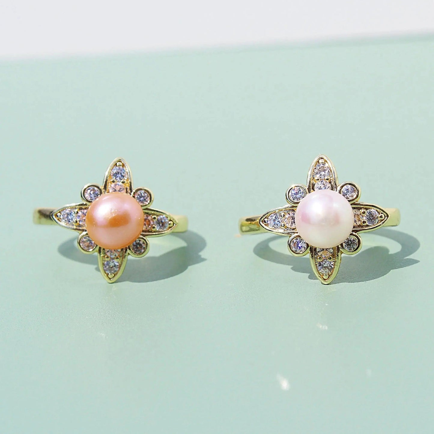 Vierstern-Ring mit Perlen JK Jewelry & Accessories