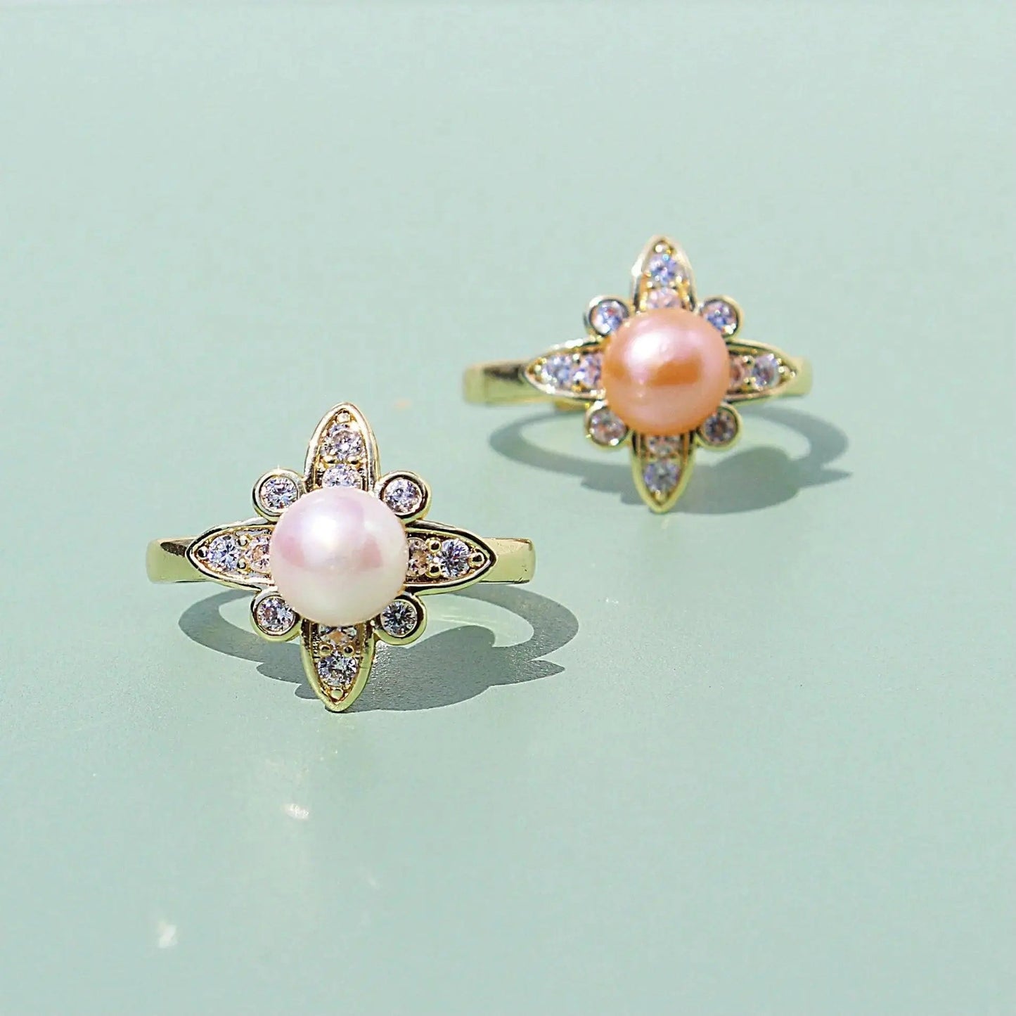 Vierstern-Ring mit Perlen JK Jewelry & Accessories