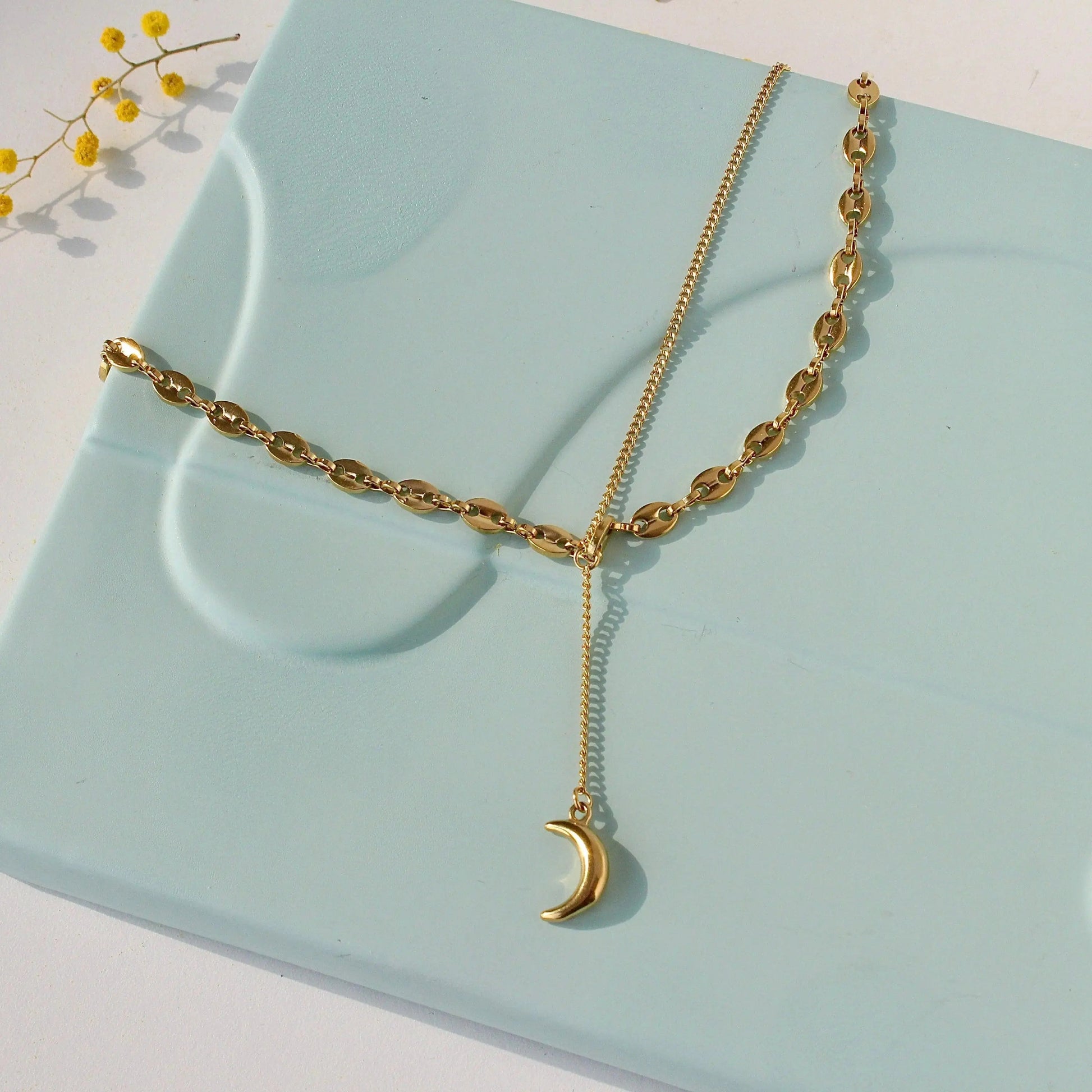 Y-Halskette mit hängendem Mond Schmuck Online ¦ JK Jewelry & Accessories