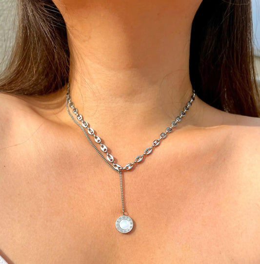 Y-Halskette mit rundem Perlmutt Schmuck Online ¦ JK Jewelry & Accessories